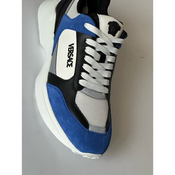 Versace Medusa Men’s White/Black/Blue Sneakers 12 US (45 Eu) 1011942 IT NIB $825 main image 7